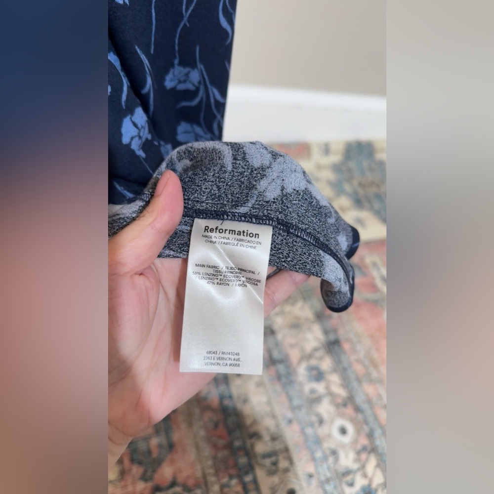 Reformation Bryson Dress In Georgia Blue, brand new, never worn, no flaws. - Picture 13 of 13